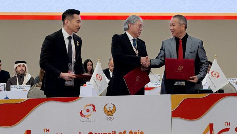 ឯកឧត្តម វ៉ាត់ ចំរើន អញ្ជើញចុះហត្ថលេខា ជាមួយ​ក្រុមប្រឹក្សាអូឡាំពិកអាស៊ី (OCA) ជា​ផ្លូវការ​ហើយ ​ដើម្បី​ទទួលកម្មសិទ្ធិ សម្រាប់​ការ​​ធ្វើ​ជាម្ចាស់ផ្ទះ​ការ​ប្រកួត​កីឡាយុវជន​អាស៊ី លើកទី៤ ឆ្នាំ ២០៣១